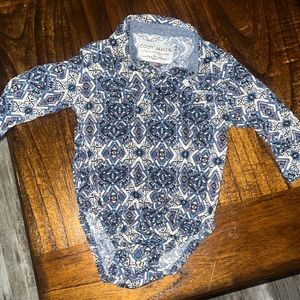 CODY JAMES INFANT-BOYS' PRINT LONG SLEEVE SNAP WESTERN ONESIE